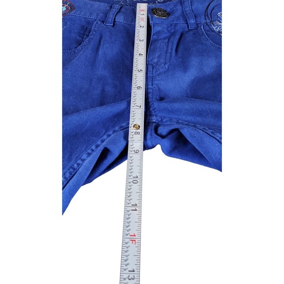 Desigual Women's Royal Blue Embroidered Denim Jeans Joggers Size 24 - Picture 3 of 10